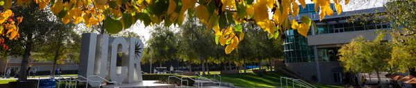 UCR Letters on the UCR campus